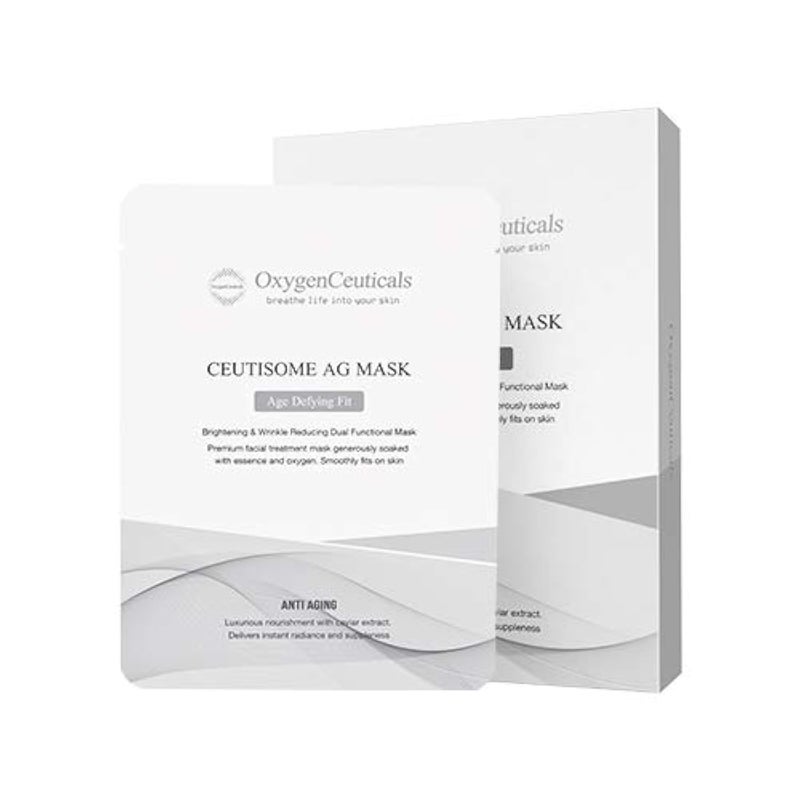 Ceutisome AG Mask  Premium Black Caviar AntiAging AntiWrinkle Facial Sheet Mask Rejuvenating  Firming 6 SheetsBox