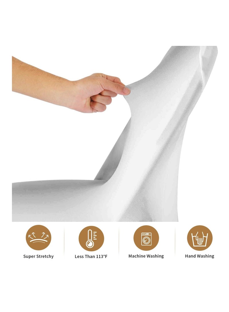 Meetion Folding Chair Covers, 6 PCS Spandex Chair Covers, Universal Fitted Chair Slipcovers for Wedding, Party, Banquet, Holidays, Celebration (White, 6 Pieces)  - Image 3