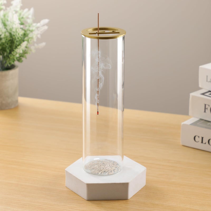 Ceremony Incense Holder, 2 in 1 Incense Burner for Sticks, Ash-Proof Glass Incense Burner for Meditation Yoga Spa Room Decor Ceremonial Incense Incense Incense Scent Holder, 2 in 1 - Image 5