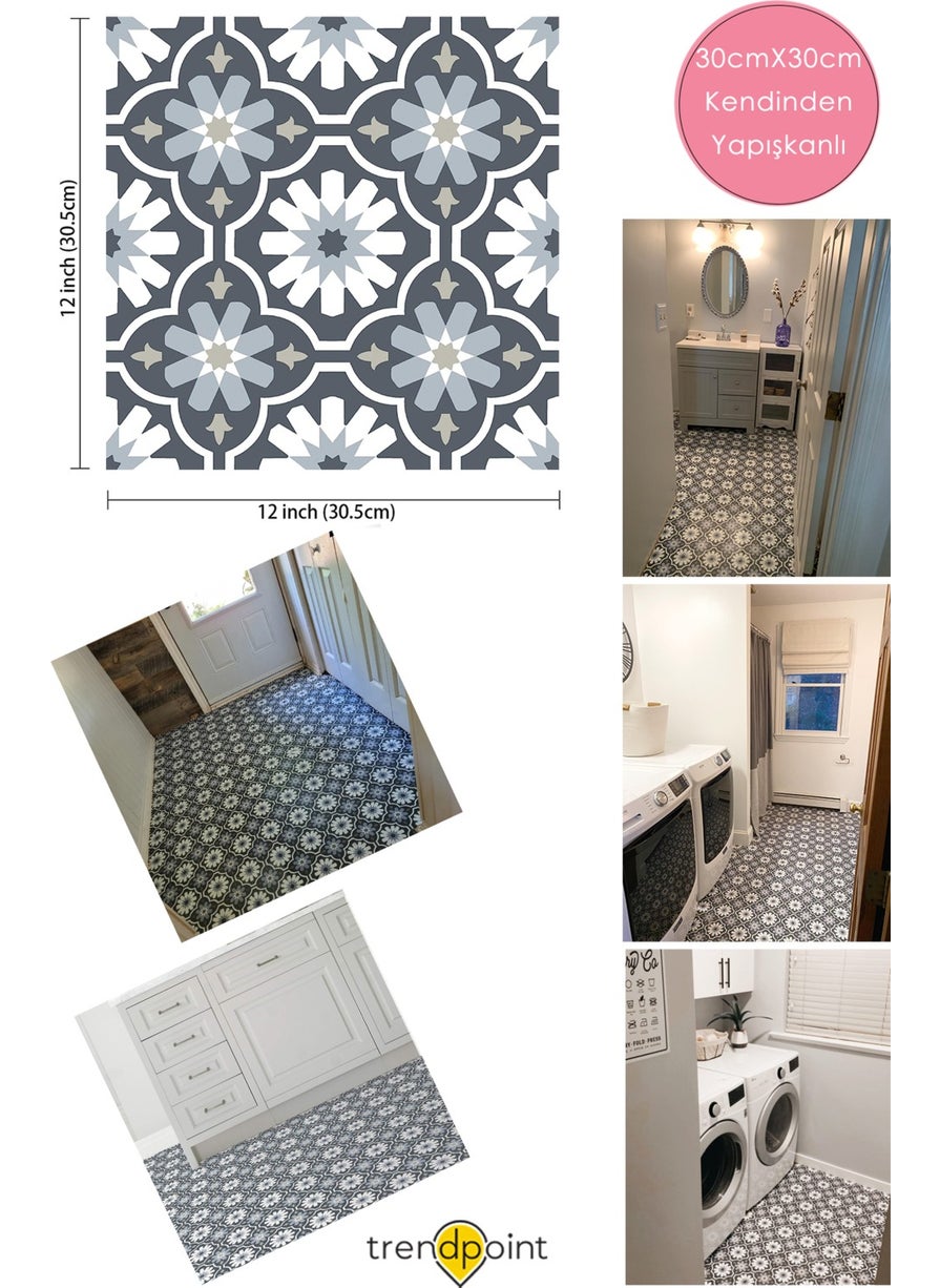 Trendpoint 1 قطعة تغطية أرضية وجدران من Lvt ذاتية اللاصق 30CM×30CM بلاط مطبخ حمام مدخل  - Image 5