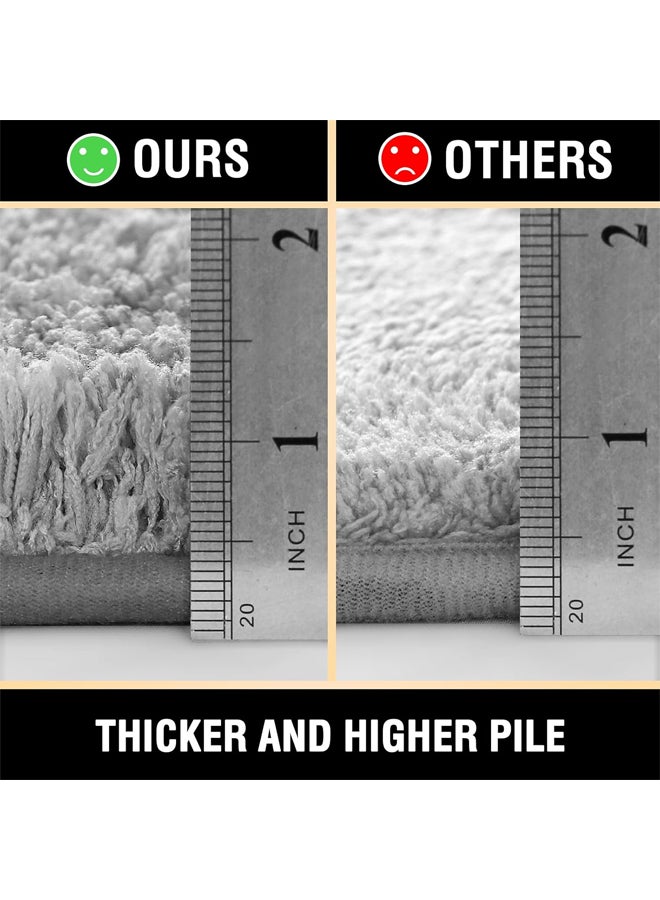 SHABILI Bath Mat Floor Mat Bathroom Rug Mat Bath Rug Mat Bath Carpet, Polyester Machine Washable Super Absorbent Clean Elastic Comfort Non-Slip Silicone Backing for Bathroom Tub Shower Toilet Door (Grey) - Image 2