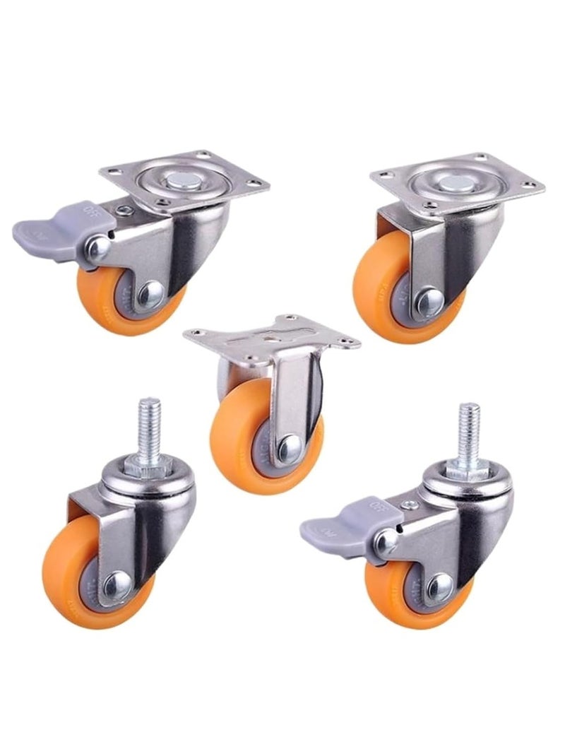 1 5 Inch Orange Furniture Casters Mute Wheels For Display Cabinet Speaker 4Pcs - Image 3