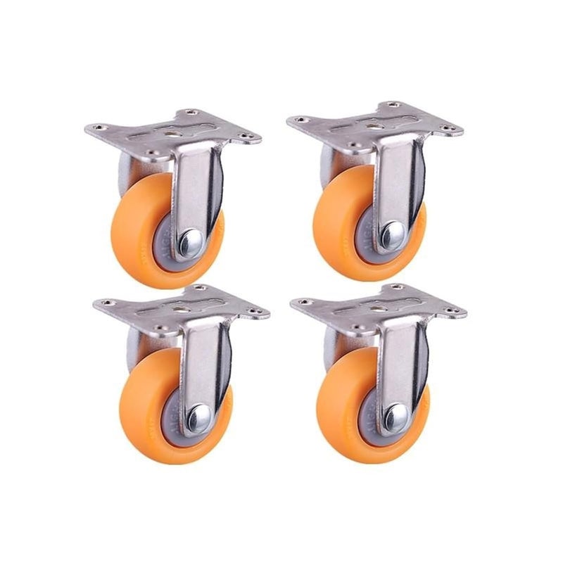 1 5 Inch Orange Furniture Casters Mute Wheels For Display Cabinet Speaker 4Pcs - Image 2