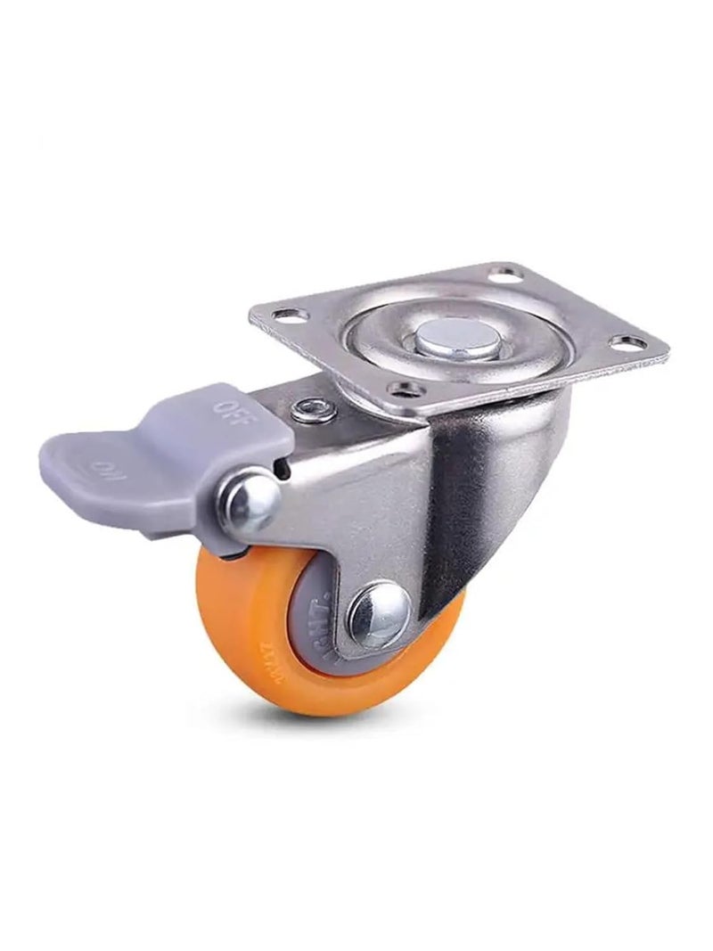 1 5 Inch Orange Furniture Casters Mute Wheels For Display Cabinet Speaker 4Pcs - Image 5