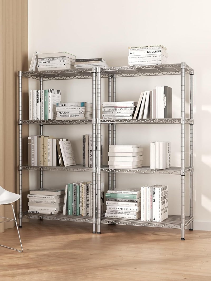 SINGAYE 4 Tier Adjustable Storage Shelf Metal Storage Rack Wire Shelving Unit 530Lbs Capacity 23.6" L x 14" W x 47.2" H for Laundry Bathroom Kitchen Silver - Image 2