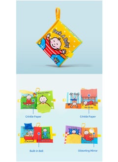 Y&D Baby Cloth Books, Touch & Feel Crinkle Soft Book for Babies, Infants Toddler Early Development Interactive Stroller Toys with Interactive, Washable Fabric Pages (Peek a Baby)  - Image 4