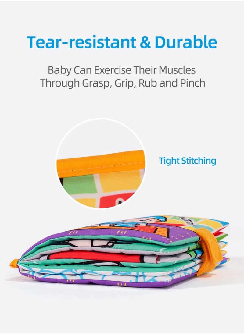 Y&D - Baby Cloth Books, Touch & Feel Crinkle Soft Book for Babies, Infants Toddler Early Development Interactive Stroller Toys with Interactive, Washable Fabric Pages (Peek a Baby) - Image 1