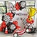 Ceeulvu Race Car Balloon Arch Kit Tow Fast Balloon Decoration Red Black Silver Balloons with CarTrophyChechered FlagTire Foil Balloons Garland For Boy Birthday Racing Party - Image 2