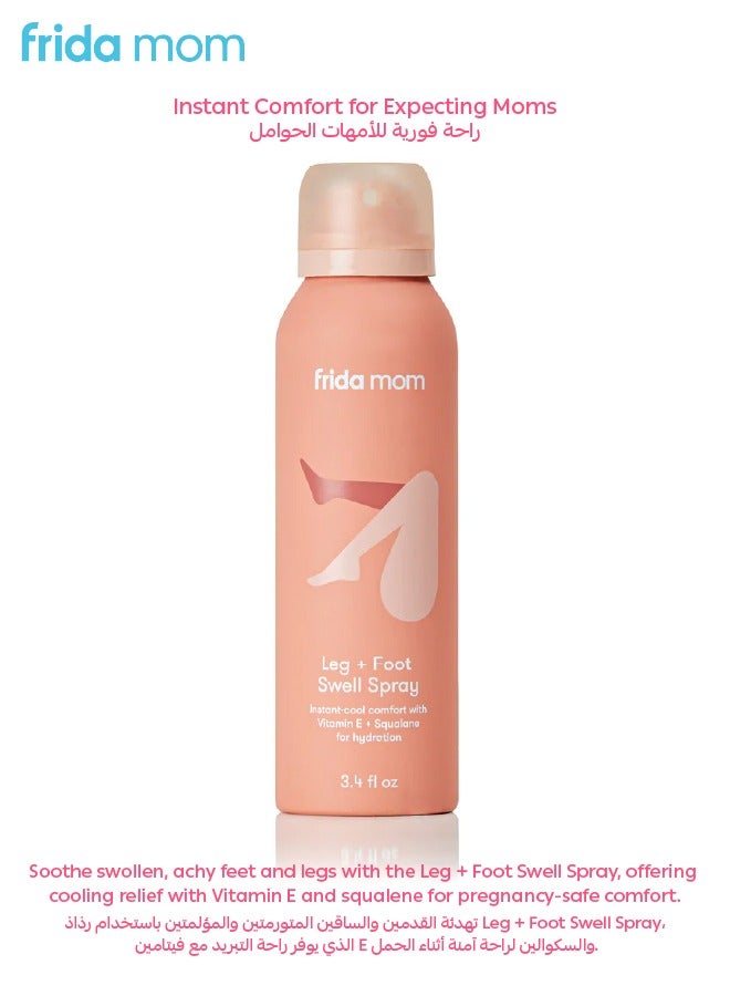 Frida Mom Pregnancy Leg + Foot Swell Spray | 3.4 oz | Cooling Relief for Achy Legs & Swollen Feet | Made in USA | Pregnancy-Safe Ingredients | Vitamin E & Squalene | 360° Spray - Image 2