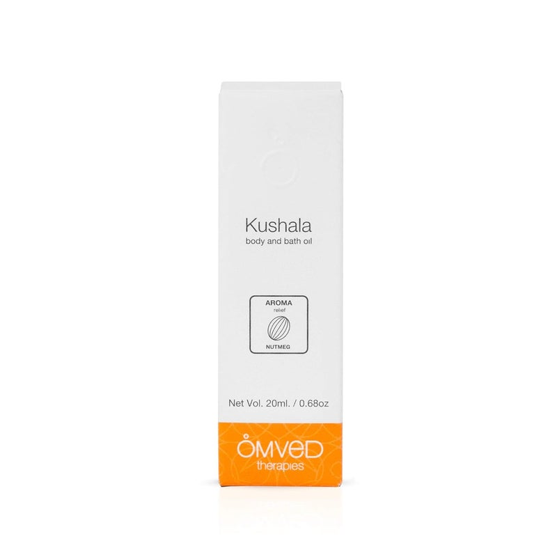 Omved Kushala Bath and Body Oil Infused with a Invigorating Blend of Lavish Oils of Nutmeg Eucalyptus Lemongrass and Camphor Soothes Inflammation Joint Pain Over Stressed Knotted Muscles 20 ml - Image 3