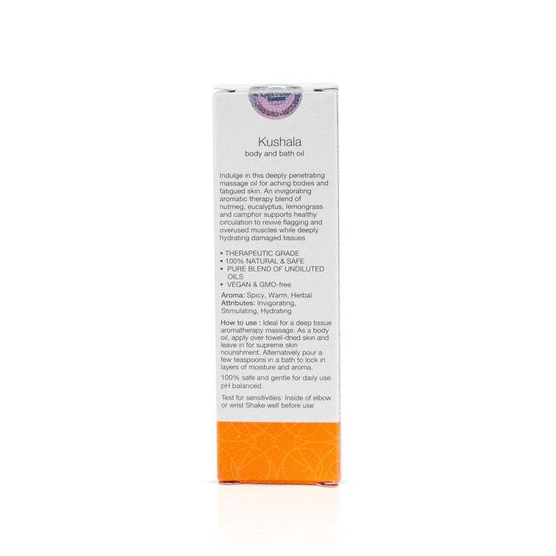 Omved Kushala Bath and Body Oil Infused with a Invigorating Blend of Lavish Oils of Nutmeg Eucalyptus Lemongrass and Camphor Soothes Inflammation Joint Pain Over Stressed Knotted Muscles 20 ml - Image 4