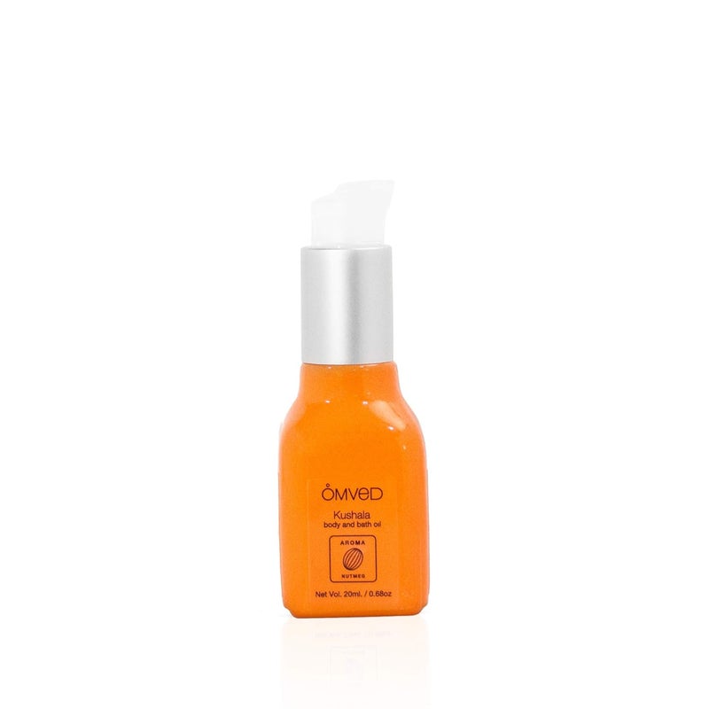Omved Kushala Bath and Body Oil Infused with a Invigorating Blend of Lavish Oils of Nutmeg Eucalyptus Lemongrass and Camphor Soothes Inflammation Joint Pain Over Stressed Knotted Muscles 20 ml - Image 2