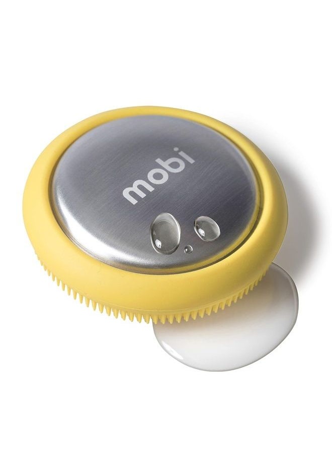 MOBi Mobi Odor Remover Steel Soap Bar and Vegetable Brush, Yellow 