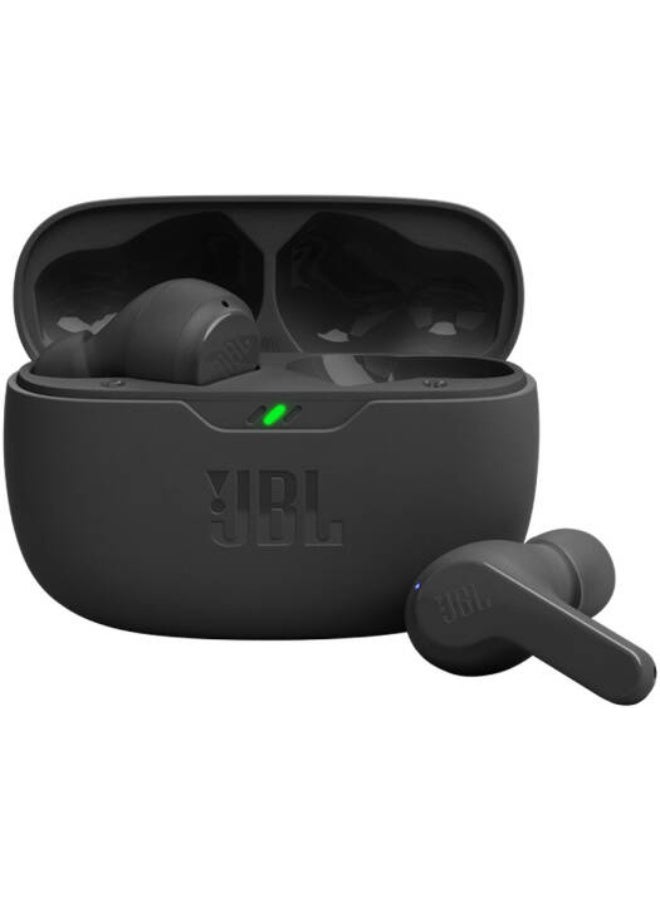 JBL سماعات JBL Wave Beam اللاسلكية الحقيقية، صوت عميق، ملائمة مريحة، بطارية 32 ساعة، بيئة ذكية، TalkThru، بدون استخدام اليدين + VoiceAware، مقاومة للماء والغبار، متوافقة مع تطبيق سماعات JBL، أسود - Image 1