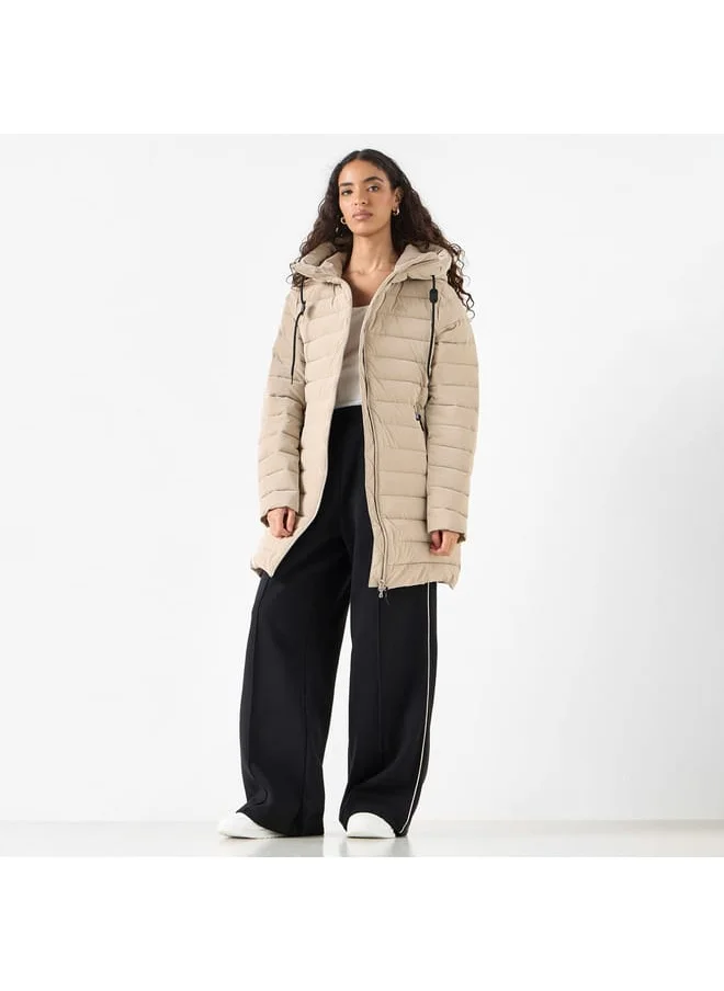 Kappa Kappa Quilted Jacket with Hood and Long Sleeves