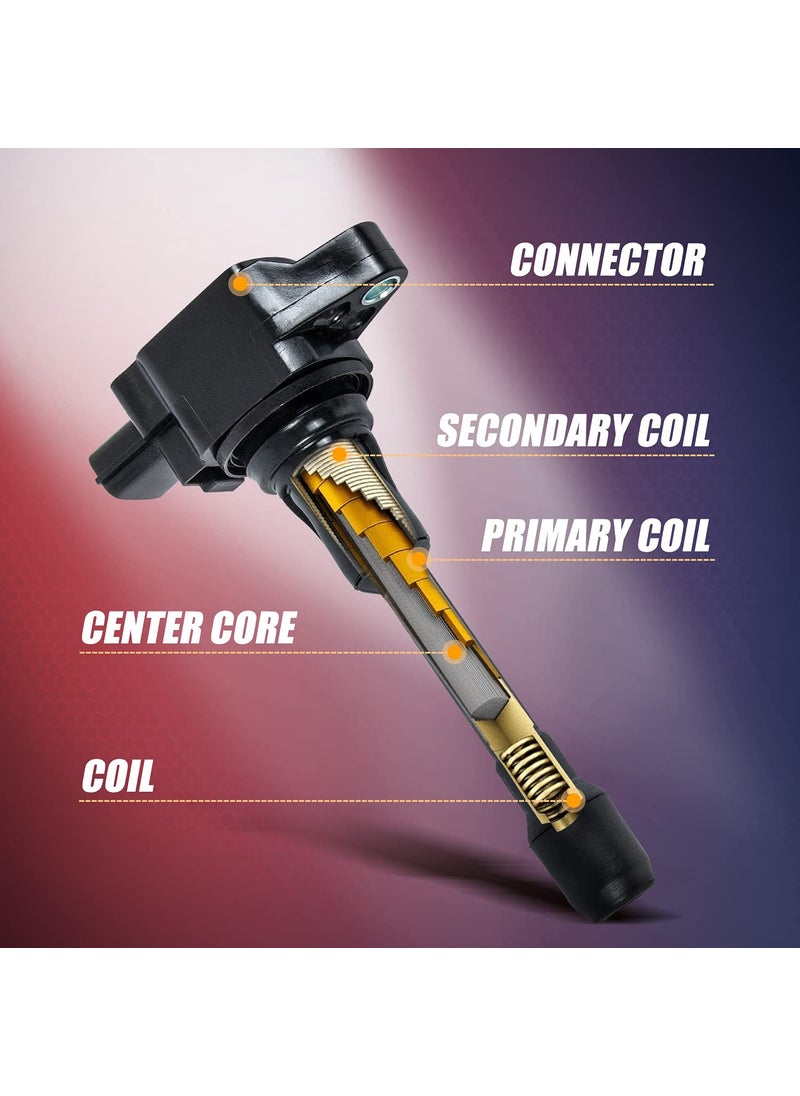 RANSOTO RANSOTO Ignition Coil Pack And Iridium Spark Plug Compatible with Nissan Altima Rogue Sentra Cube Versa NV200 1.6L 1.8L 2.0L 2.5L 2007-2019 Replaces UF549 9029 Set Of 4  - Image 3