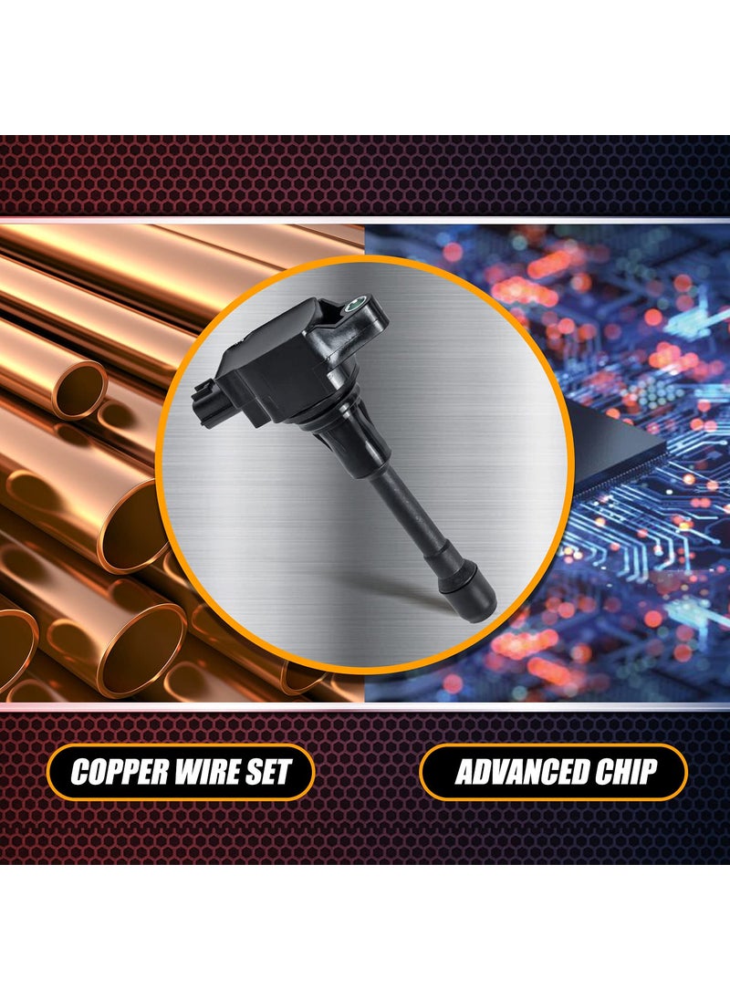 RANSOTO RANSOTO Ignition Coil Pack And Iridium Spark Plug Compatible with Nissan Altima Rogue Sentra Cube Versa NV200 1.6L 1.8L 2.0L 2.5L 2007-2019 Replaces UF549 9029 Set Of 4  - Image 2