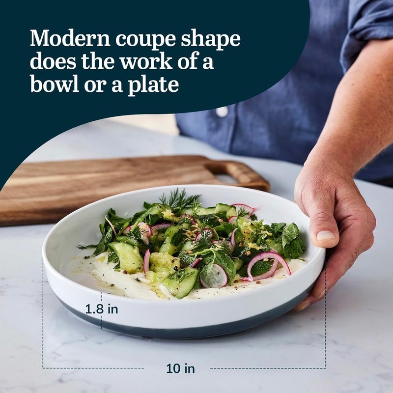 Libbey Austin Himalayan Pink Porcelain Dinner Plates Coupe Style Pink Dinner Plates Set of 4 Stackable Ceramic Plates Set for Holidays Daily Use - Image 3