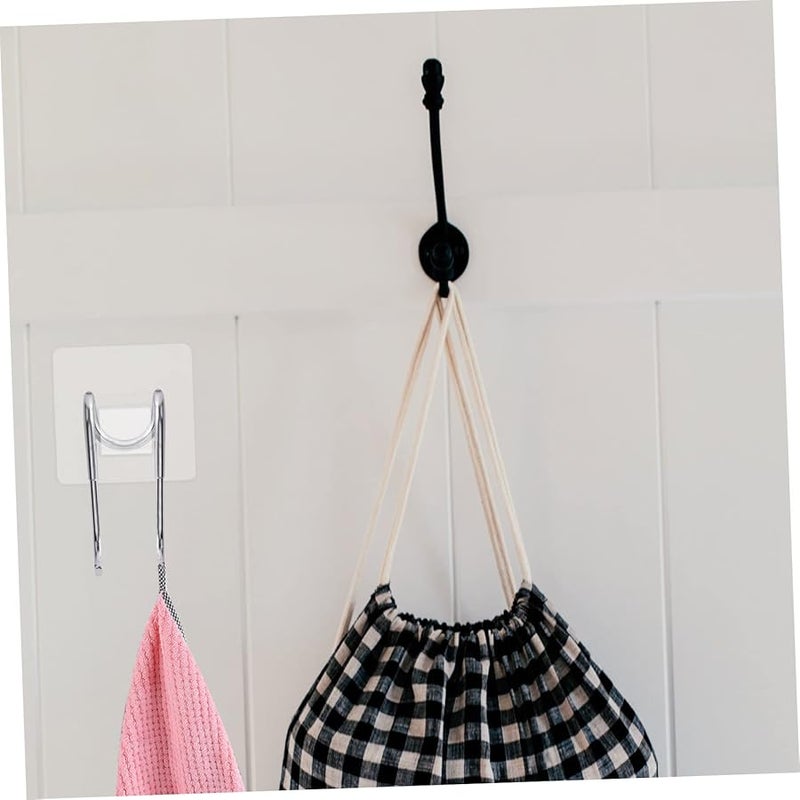 20 قطعة من خطافات الاستحمام اللاصقة الشفافة بدون حفر حامل منشفة الحمام للبلاط والزجاج والرخام - Image 4