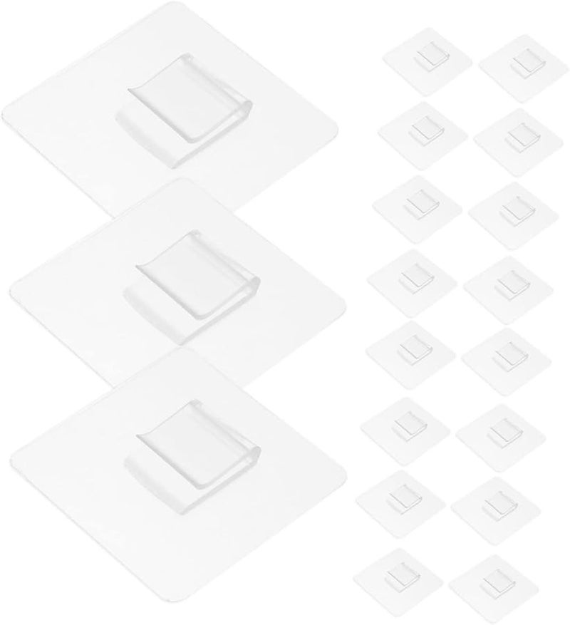 20 قطعة من خطافات الاستحمام اللاصقة الشفافة بدون حفر حامل منشفة الحمام للبلاط والزجاج والرخام - Image 1