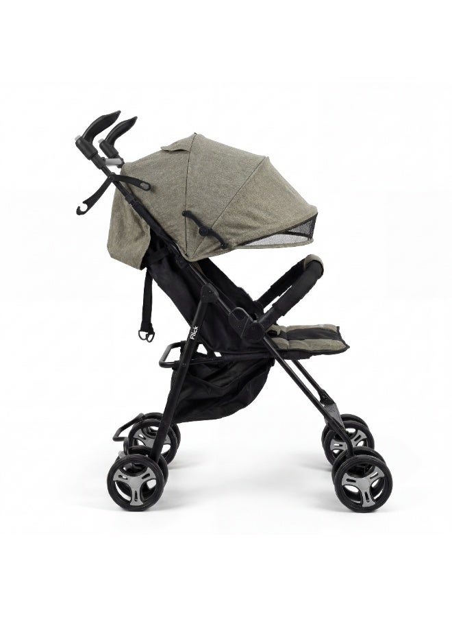 FLICK عربة أطفال فليك خفيفة الوزن مع مظلة قابلة للتعديل وحزام أمان خماسي النقاط وسلة تخزين - سترولر سفر عملي مريح للرضع والأطفال - Image 3