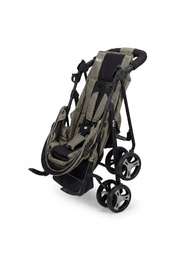 FLICK عربة أطفال فليك خفيفة الوزن مع مظلة قابلة للتعديل وحزام أمان خماسي النقاط وسلة تخزين - سترولر سفر عملي مريح للرضع والأطفال - Image 4