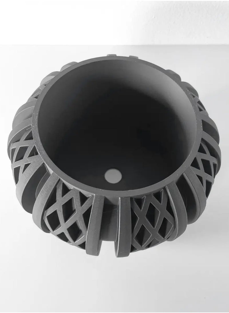 أخوة ثلاثي الأبعاد وعاء كويفون الأنيق   تصميم عصري مع قاعدة وصحن تصريف لعرض النباتات بشكل راق  - Image 4