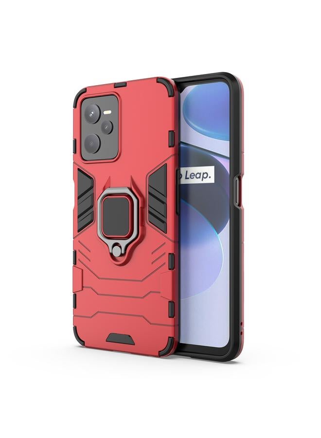 اس-توب جراب Realme C35 مقاوم للصدمات من البولي كربونات + جراب هاتف واقٍ من مادة TPU مع حامل حلقي مغناطيسي - Image 1