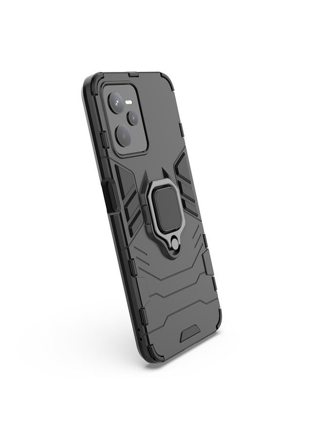 اس-توب جراب Realme C35 مقاوم للصدمات من البولي كربونات + جراب هاتف واقٍ من مادة TPU مع حامل حلقي مغناطيسي - Image 3