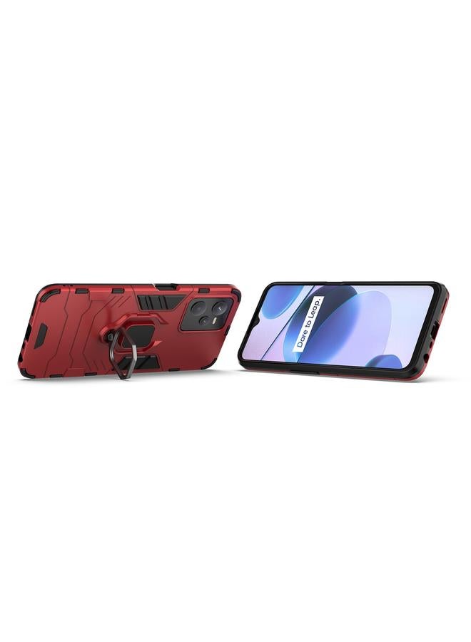اس-توب جراب Realme C35 مقاوم للصدمات من البولي كربونات + جراب هاتف واقٍ من مادة TPU مع حامل حلقي مغناطيسي - Image 4