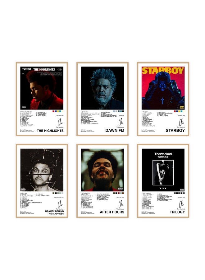 CodersParadise Paper Pack Of 6 - The Weeknd Wall Posters 8X12 Inch (A4 Size) Included Glue Dots Wall Decor Posters Wall Art - Image 1