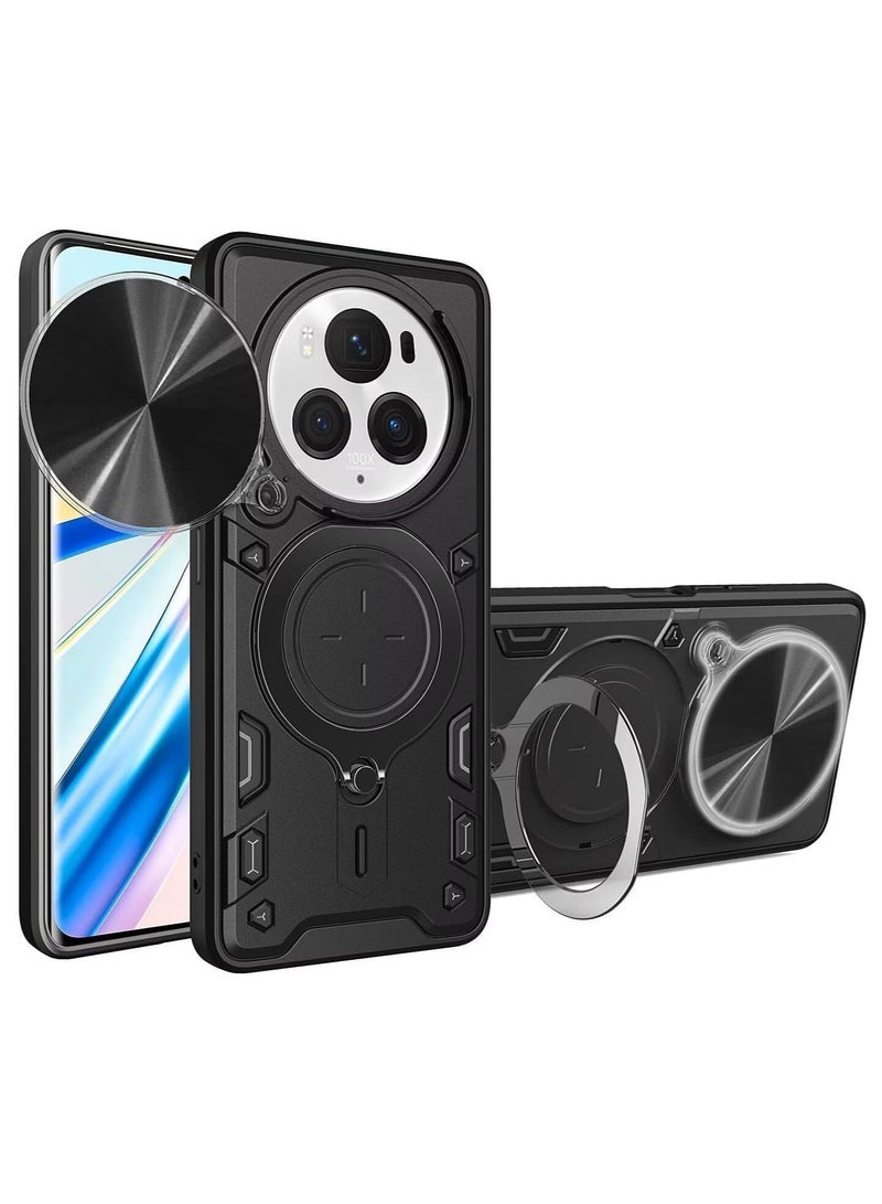 عام حافظة متوافقة مع هونور ماجيك 6 برو 5 جرام ،【مسند مدمج】 حامل حلقة دوار مغناطيسي شديد التحمل من البولي يوريثان+غطاء واقي مقاوم للصدمات لهونور ماجيك 6 برو - Image 1