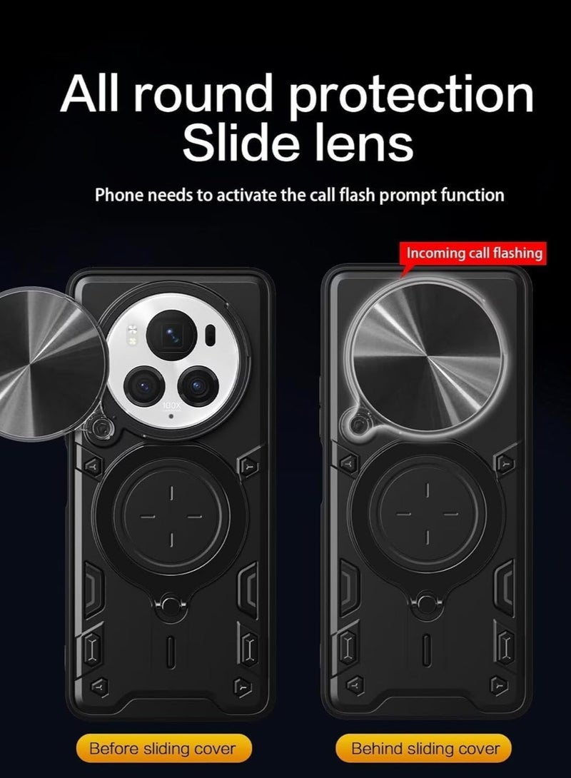 عام حافظة متوافقة مع هونور ماجيك 6 برو 5 جرام ،【مسند مدمج】 حامل حلقة دوار مغناطيسي شديد التحمل من البولي يوريثان+غطاء واقي مقاوم للصدمات لهونور ماجيك 6 برو - Image 5