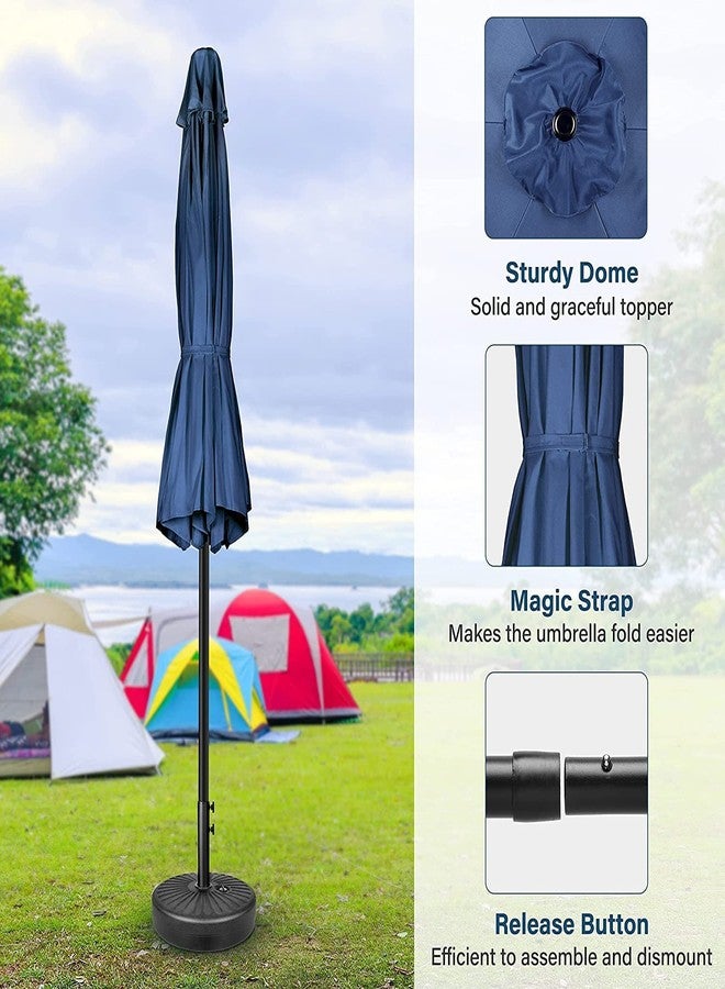 Simple Deluxe 7.5' Patio Outdoor Table Market Yard Umbrella with Push Button Tilt/Crank, 6 Sturdy Ribs for Garden, Deck, Backyard, Pool, 7.5ft, Blue - Image 3