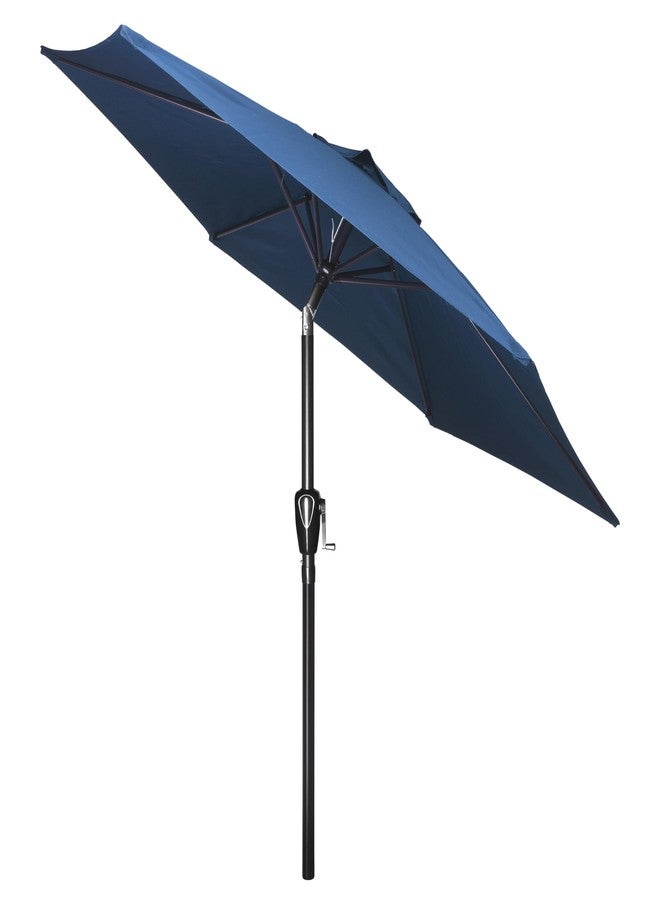 Simple Deluxe 7.5' Patio Outdoor Table Market Yard Umbrella with Push Button Tilt/Crank, 6 Sturdy Ribs for Garden, Deck, Backyard, Pool, 7.5ft, Blue - Image 1