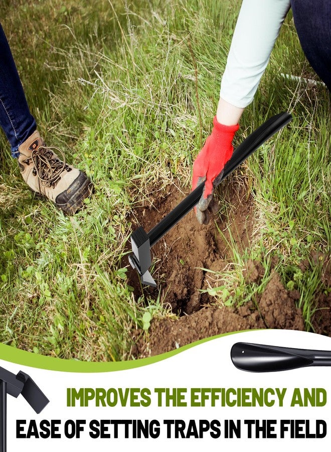 Qualirey 2 Pcs 3 in 1 Trapping Tool Trowel Hammer Hoe Digging Tool, 18.3 Inches Trapping Supplies for Digging Trap Driving Stakes and Soil Aeration, Powder Coated Steel - Image 4