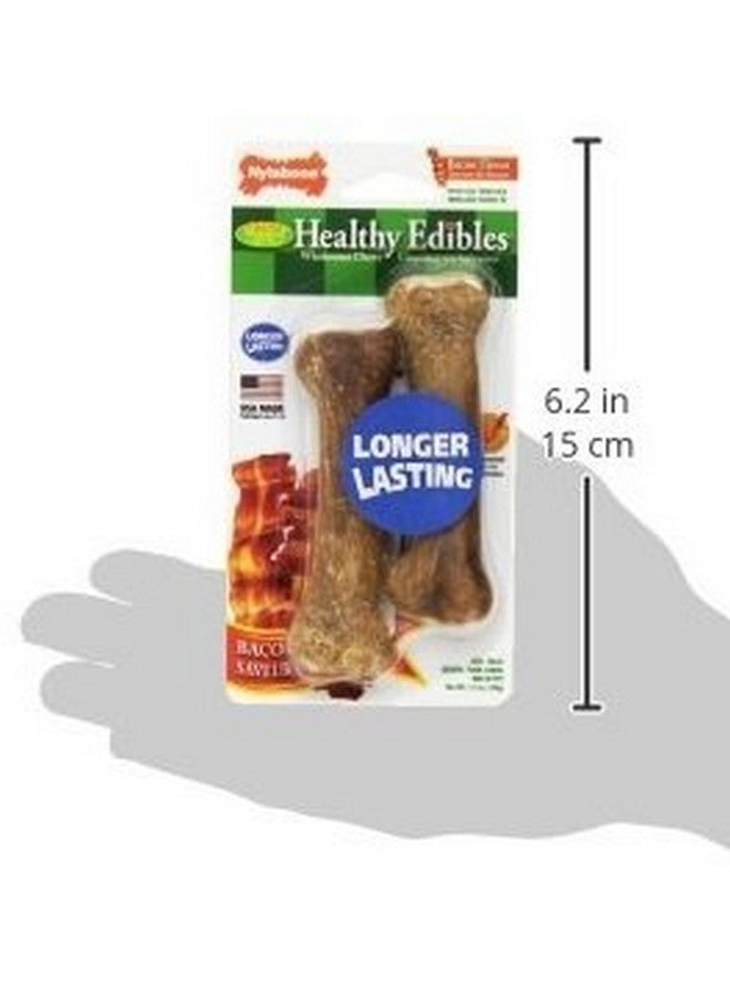 Nylabone Healthy Edibles Dog Chew Flavored Treat Bones (Petite - Bacon, 8 Bones) - Image 2
