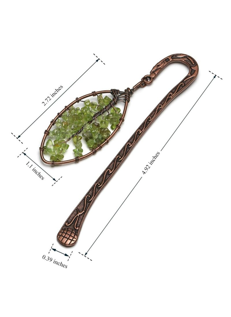 Generic - 1pc Antique Copper Metal Bookmark Beading Bookmarks with Handmade  Leaf Bead - Image 1