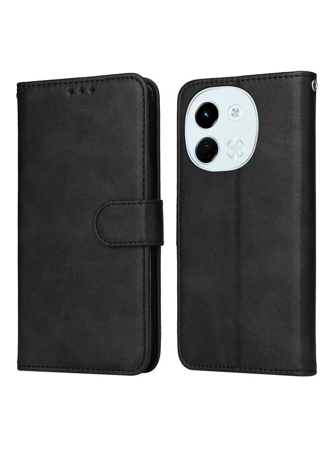 Zaboon For Tecno Spark 30 5G / Pova 6 Neo 5G Classic Calf Texture Flip Leather Phone Case(Black)