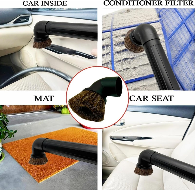 GHAMADE Vacuum Accessories & Attachments for Shop Vac 2-1/2'' - Vacuum Dust Brush & Extension Wand Compatible with Vacuums Using 2-1/4'' Inner Diameter Accessories (Horsehair, 2-1/4'') - Image 3