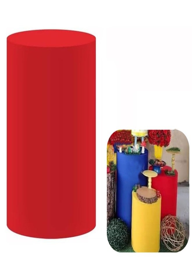 FiVan Red Pedestal Cover for Princess Snow Birthday Party Decoration White Fairy Tale Plinth Cover Cylinder Cover Event Props - Image 1