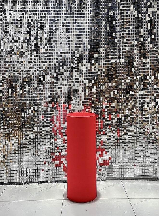 FiVan Red Pedestal Cover for Princess Snow Birthday Party Decoration White Fairy Tale Plinth Cover Cylinder Cover Event Props - Image 3