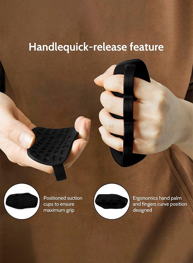 UETEEY Anti-Slip Workout Grips, New Rubber Gym Grips Deadlifts Palm Protection Gloves for Weight Lifting, Dumbbell, Deadlift, Bar Pad Pull Up Grippers, Gym Training and Exercise for Men Women  - Image 2