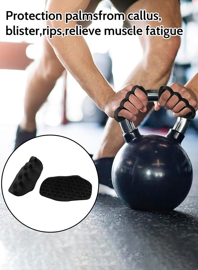 UETEEY Anti-Slip Workout Grips, New Rubber Gym Grips Deadlifts Palm Protection Gloves for Weight Lifting, Dumbbell, Deadlift, Bar Pad Pull Up Grippers, Gym Training and Exercise for Men Women  - Image 4