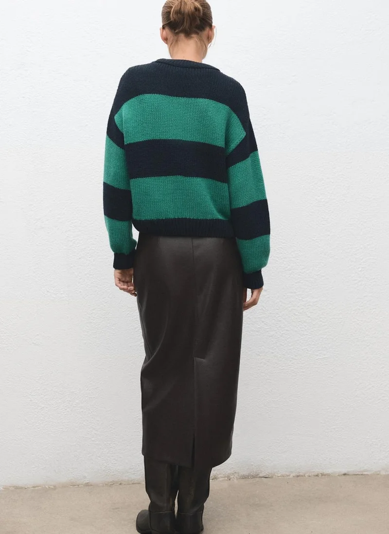 مانجو Knit striped sweater