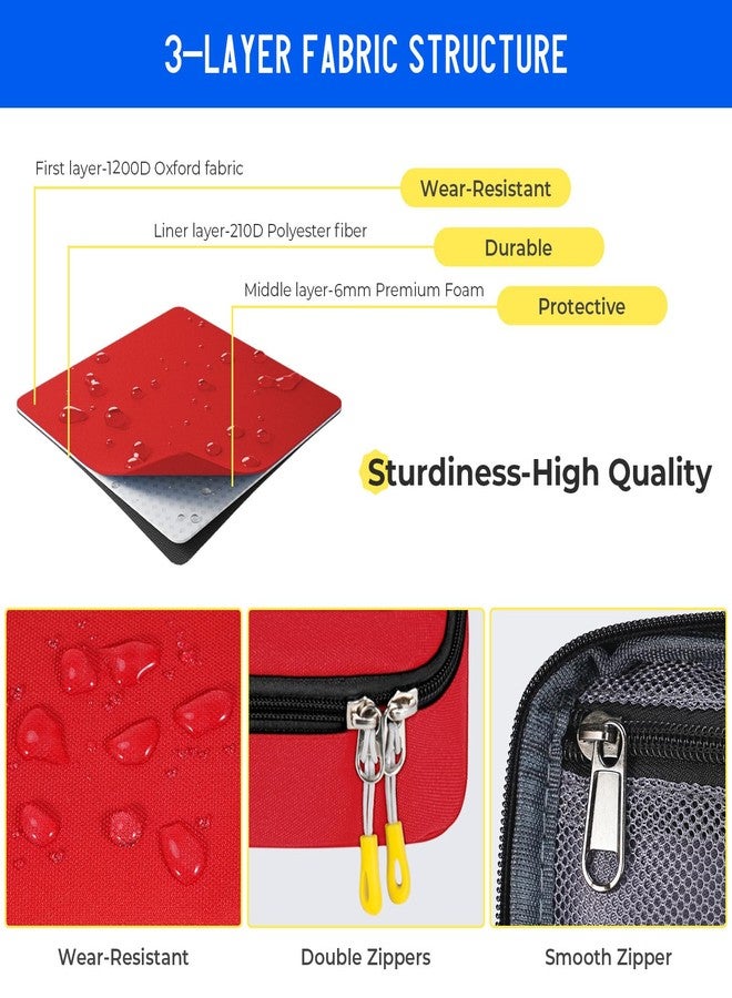 ECHSRT Big Pencil Case, Aesthetic Portable Zipper Pencil Bag with Hidden Pocket, Special Pouch for Men Women Adults, Stationery Organizer Pen Cases for Office Travel, Red - Image 5