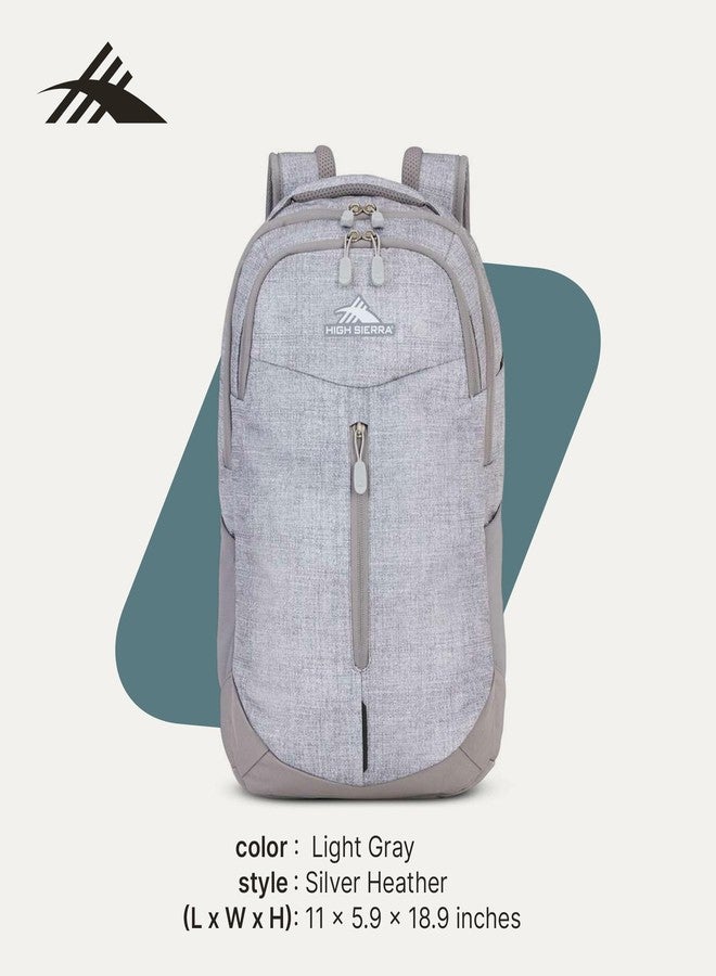 High Sierra Swerve Pro Backpack with Laptop Pocket and Tablet Sleeve, Silver Heather, Medium, Modern - Image 2