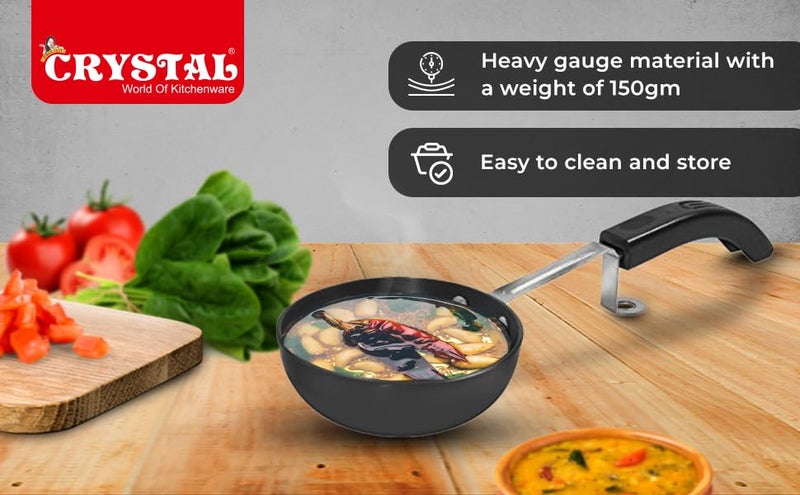 Crystal Aluminium Hard Anodised Tadka Pan | Durable | Dishwsher Safe | - Image 3