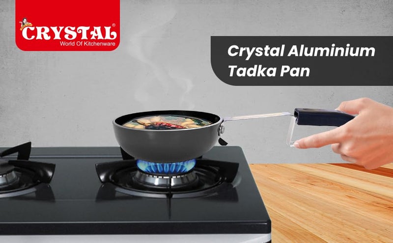 Crystal Aluminium Hard Anodised Tadka Pan | Durable | Dishwsher Safe | - Image 1