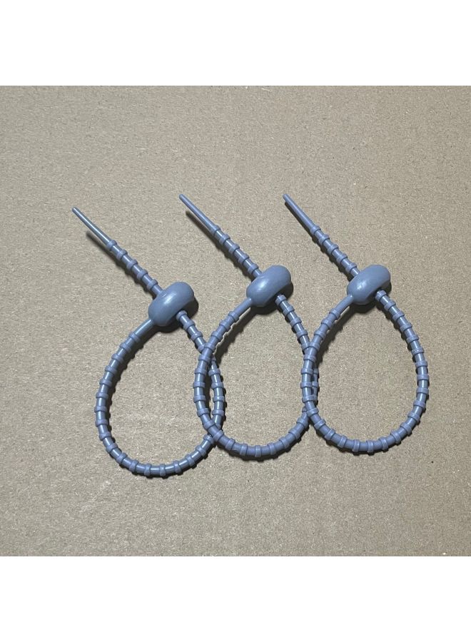 Loquat Simple Tadpole Silicone Cable Tie With Loose Buckle Wire Bundle DIY Handmade Doll Luggage Accessories Lanyard-Color:Grey 220mm - Image 1